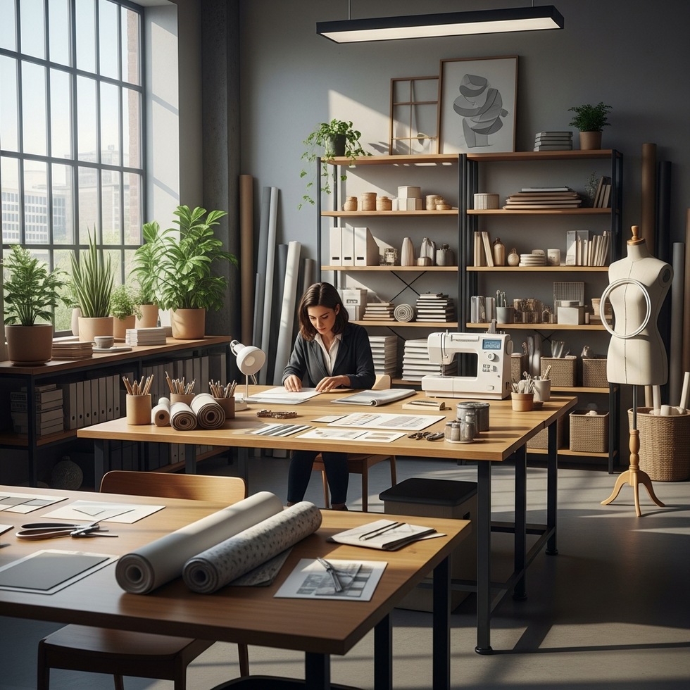 circular fashion A designer workshop working on circular fashion concepts with recycled materials and sustainable practices