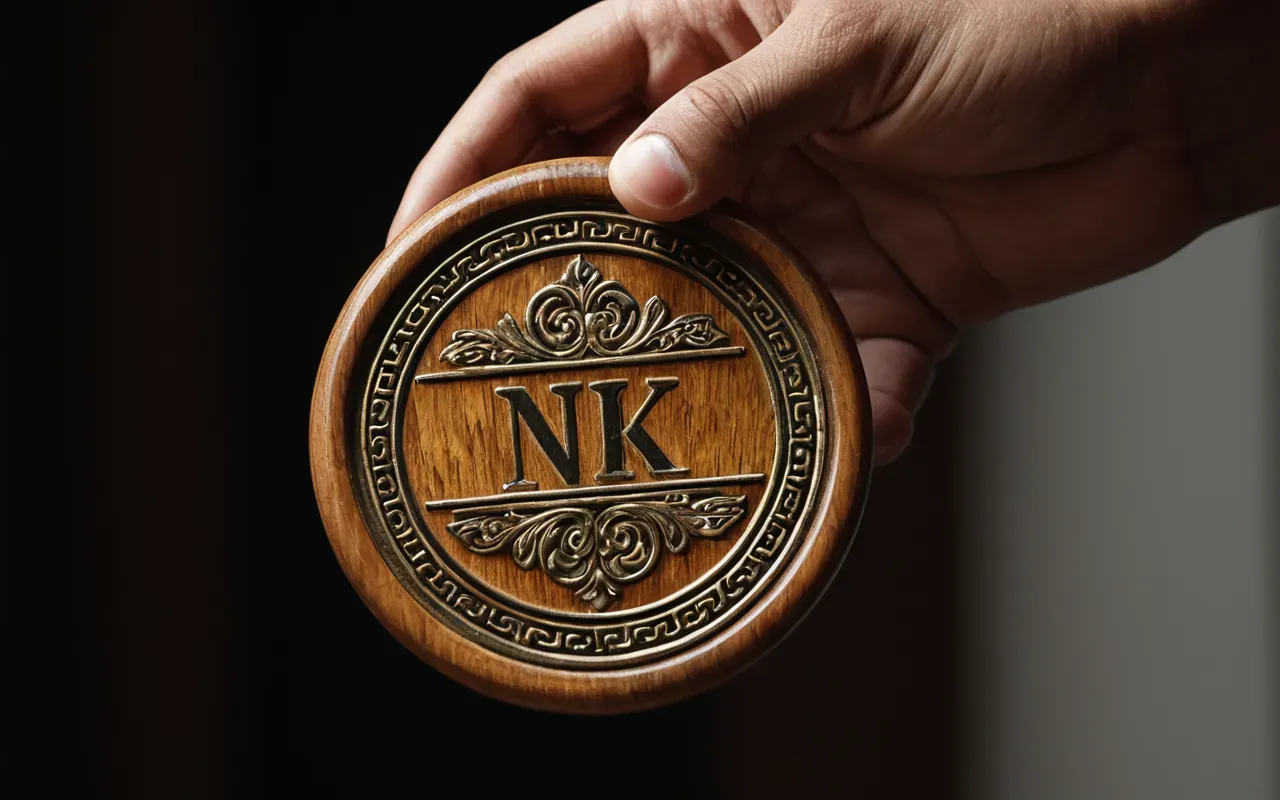 wood grain finish Close-up photograph of a hand holding a polished wooden object with visible grain texture under bright studio lighting showing detailed surface imperfections and natural variations in color tone across the material.